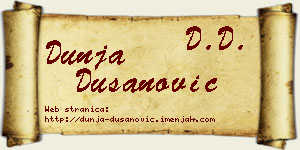 Dunja Dušanović vizit kartica